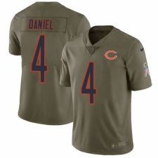 Men's Nike Chicago Bears #4 Chase Daniel Limited Olive 2017 Salute to Service NFL Jersey