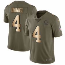 Men's Nike Chicago Bears #4 Chase Daniel Limited Olive/Gold 2017 Salute to Service NFL Jersey
