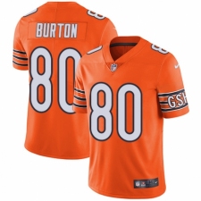 Men's Nike Chicago Bears #80 Trey Burton Elite Orange Rush Vapor Untouchable NFL Jersey