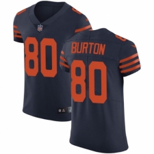 Men's Nike Chicago Bears #80 Trey Burton Navy Blue Alternate Vapor Untouchable Elite Player NFL Jersey