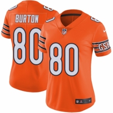 Women's Nike Chicago Bears #80 Trey Burton Limited Orange Rush Vapor Untouchable NFL Jersey