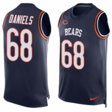 Men's Nike Chicago Bears #68 James Daniels Limited Navy Blue Player Name & Number Tank Top NFL Jersey