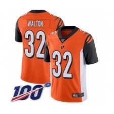 Men's Cincinnati Bengals #32 Mark Walton Orange Alternate Vapor Untouchable Limited Player 100th Season Football Jersey