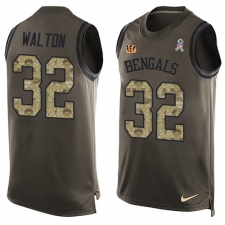 Men's Nike Cincinnati Bengals #32 Mark Walton Limited Green Salute to Service Tank Top NFL Jersey