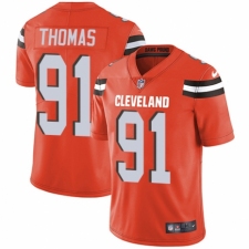 Youth Nike Cleveland Browns #91 Chad Thomas Orange Alternate Vapor Untouchable Elite Player NFL Jersey