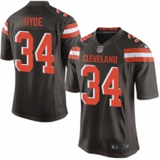 Men's Nike Cleveland Browns #34 Carlos Hyde Game Brown Team Color NFL Jersey