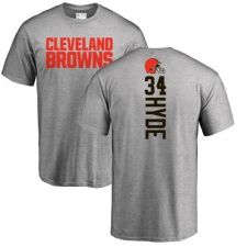 NFL Nike Cleveland Browns #34 Carlos Hyde Ash Backer T-Shirt