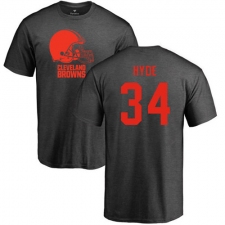 NFL Nike Cleveland Browns #34 Carlos Hyde Ash One Color T-Shirt
