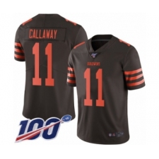 Men's Cleveland Browns #11 Antonio Callaway Limited Brown Rush Vapor Untouchable 100th Season Football Jersey