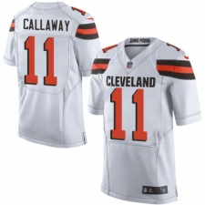 Men's Nike Cleveland Browns #11 Antonio Callaway Elite White NFL Jersey
