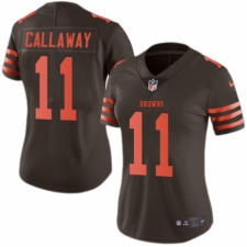 Women's Nike Cleveland Browns #11 Antonio Callaway Limited Brown Rush Vapor Untouchable NFL Jersey