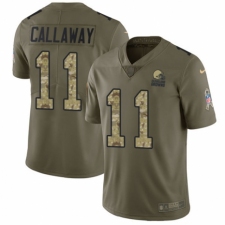 Youth Nike Cleveland Browns #11 Antonio Callaway Limited Olive/Camo 2017 Salute to Service NFL Jersey