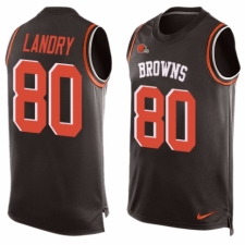 Men's Nike Cleveland Browns #80 Jarvis Landry Limited Brown Player Name & Number Tank Top NFL Jersey