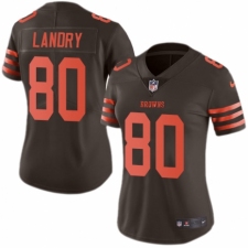 Women's Nike Cleveland Browns #80 Jarvis Landry Limited Brown Rush Vapor Untouchable NFL Jersey