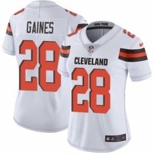 Women's Nike Cleveland Browns #28 E.J. Gaines White Vapor Untouchable Limited Player NFL Jersey