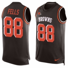Men's Nike Cleveland Browns #88 Darren Fells Limited Brown Player Name & Number Tank Top NFL Jersey