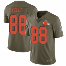 Men's Nike Cleveland Browns #88 Darren Fells Limited Olive 2017 Salute to Service NFL Jersey