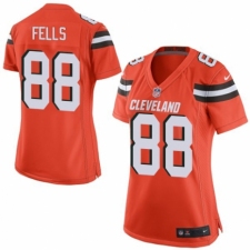 Women's Nike Cleveland Browns #88 Darren Fells Game Orange Alternate NFL Jersey