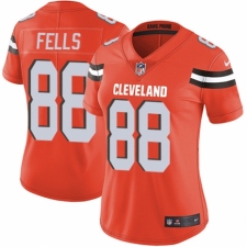 Women's Nike Cleveland Browns #88 Darren Fells Orange Alternate Vapor Untouchable Elite Player NFL Jersey