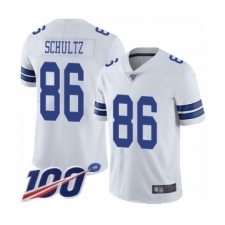 Men's Dallas Cowboys #86 Dalton Schultz White Vapor Untouchable Limited Player 100th Season Football Jersey