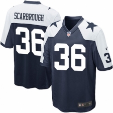 Men's Nike Dallas Cowboys #36 Bo Scarbrough Game Navy Blue Throwback Alternate NFL Jersey