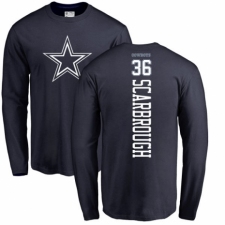 NFL Nike Dallas Cowboys #36 Bo Scarbrough Navy Blue Backer Long Sleeve T-Shirt