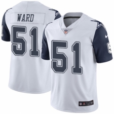 Men's Nike Dallas Cowboys #51 Jihad Ward Limited White Rush Vapor Untouchable NFL Jersey
