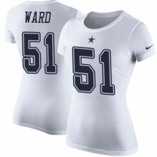 NFL Women's Nike Dallas Cowboys #51 Jihad Ward White Rush Pride Name & Number T-Shirt