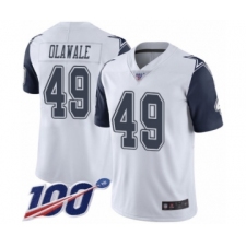 Men's Dallas Cowboys #49 Jamize Olawale Limited White Rush Vapor Untouchable 100th Season Football Jersey