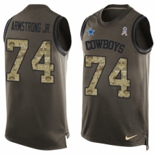 Men's Nike Dallas Cowboys #74 Dorance Armstrong Jr. Limited Green Salute to Service Tank Top NFL Jersey
