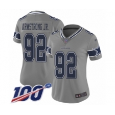 Women's Dallas Cowboys #92 Dorance Armstrong Jr. Limited Gray Inverted Legend 100th Season Football Jersey