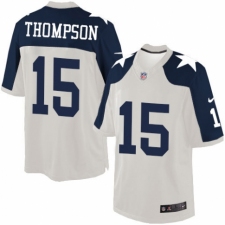 Men's Nike Dallas Cowboys #15 Deonte Thompson Limited White Throwback Alternate NFL Jersey
