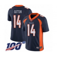 Men's Denver Broncos #14 Courtland Sutton Navy Blue Alternate Vapor Untouchable Limited Player 100th Season Football Jersey