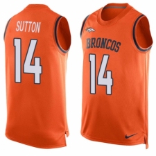 Men's Nike Denver Broncos #14 Courtland Sutton Limited Orange Player Name & Number Tank Top NFL Jersey