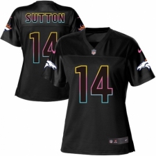 Women's Nike Denver Broncos #14 Courtland Sutton Game Black Fashion NFL Jersey