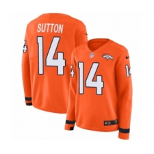 Women's Nike Denver Broncos #14 Courtland Sutton Limited Orange Therma Long Sleeve NFL Jersey