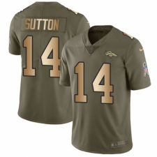 Youth Nike Denver Broncos #14 Courtland Sutton Limited Olive/Gold 2017 Salute to Service NFL Jersey