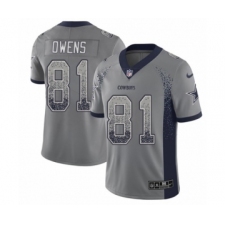 Men's Nike Dallas Cowboys #81 Terrell Owens Limited Gray Rush Drift Fashion NFL Jersey