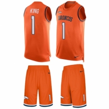 Men's Nike Denver Broncos #1 Marquette King Limited Orange Tank Top Suit NFL Jersey