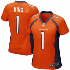 Women's Nike Denver Broncos #1 Marquette King Game Orange Team Color NFL Jersey