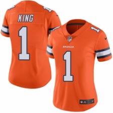Women's Nike Denver Broncos #1 Marquette King Limited Orange Rush Vapor Untouchable NFL Jersey