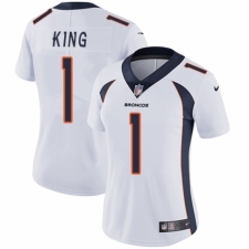 Women's Nike Denver Broncos #1 Marquette King White Vapor Untouchable Elite Player NFL Jersey