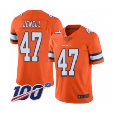 Men's Denver Broncos #47 Josey Jewell Limited Orange Rush Vapor Untouchable 100th Season Football Jersey