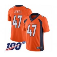 Men's Denver Broncos #47 Josey Jewell Orange Team Color Vapor Untouchable Limited Player 100th Season Football Jersey