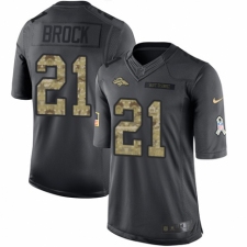 Men's Nike Denver Broncos #21 Tramaine Brock Limited Black 2016 Salute to Service NFL Jersey