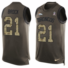 Men's Nike Denver Broncos #21 Tramaine Brock Limited Green Salute to Service Tank Top NFL Jersey