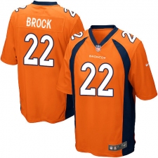 Men's Nike Denver Broncos #22 Tramaine Brock Game Orange Team Color NFL Jersey