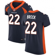 Men's Nike Denver Broncos #22 Tramaine Brock Navy Blue Alternate Vapor Untouchable Elite Player NFL Jersey