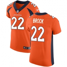 Men's Nike Denver Broncos #22 Tramaine Brock Orange Team Color Vapor Untouchable Elite Player NFL Jersey