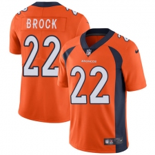 Men's Nike Denver Broncos #22 Tramaine Brock Orange Team Color Vapor Untouchable Limited Player NFL Jersey
